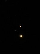 20201220_XC204040_EM1II_DxOb-crop 20 December 2020 Saturn with moon Titan to the E, Jupiter and the moons Callisto, Ganymede and Europa (and star HD 191250 NW of Callisto)